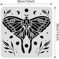 thumbnail image 3 of 12x12 Inch Moth Moon Stencil Set Plastic Drawing Templates for Wood Painting Wall Art Scrapbooking, 3 of 8