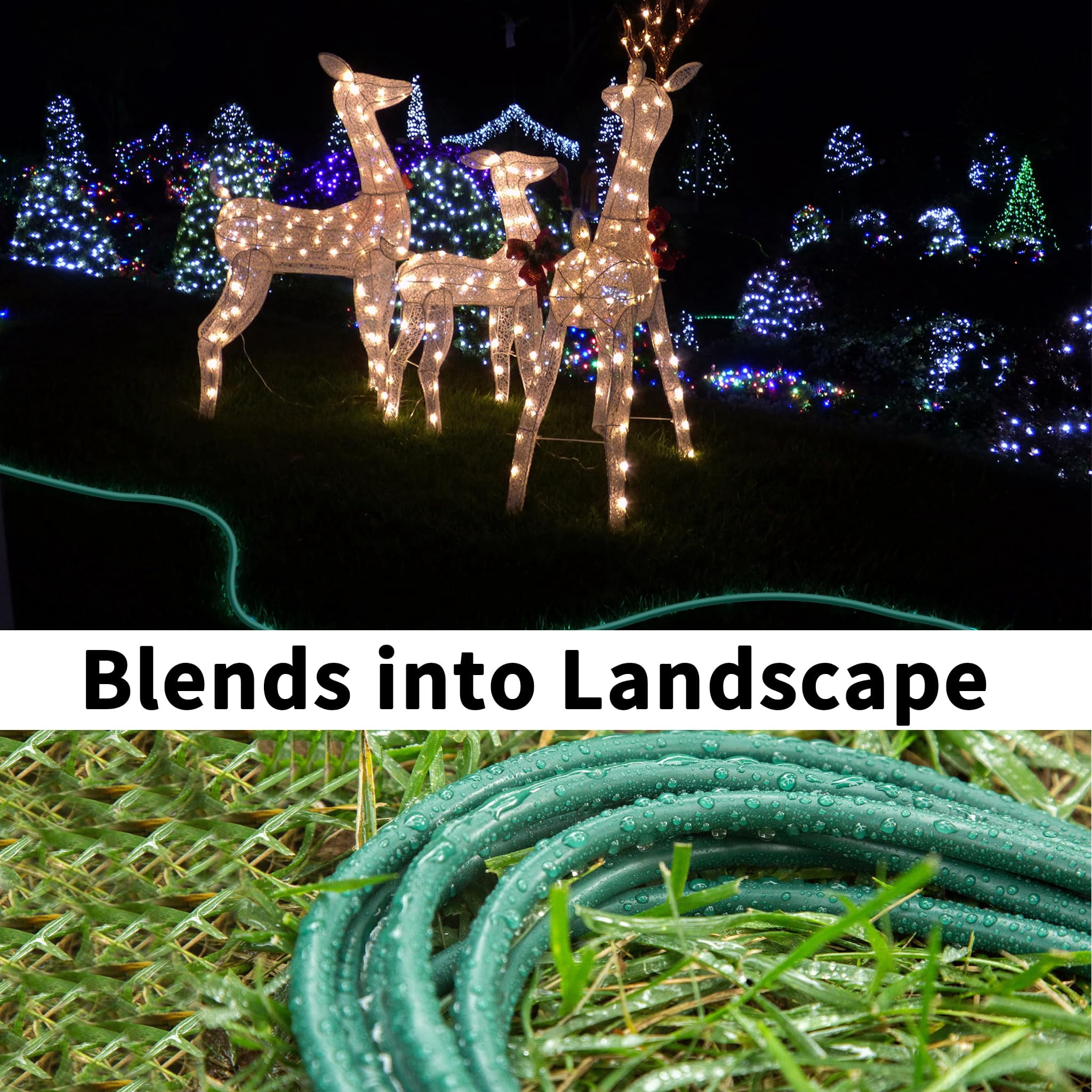 Indoor Outdoor Green Extension Cord 75 Ft Waterproof  16/3 Gauge Flexible Cold-resistant Appliance Outside 10a 1250w 16awg Sjtw 3 Prong Electric Cable Etl