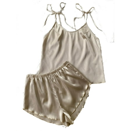 

Elegant Cami Short Sets Sleeveless Champagne Women s Pajama Sets (Women s)