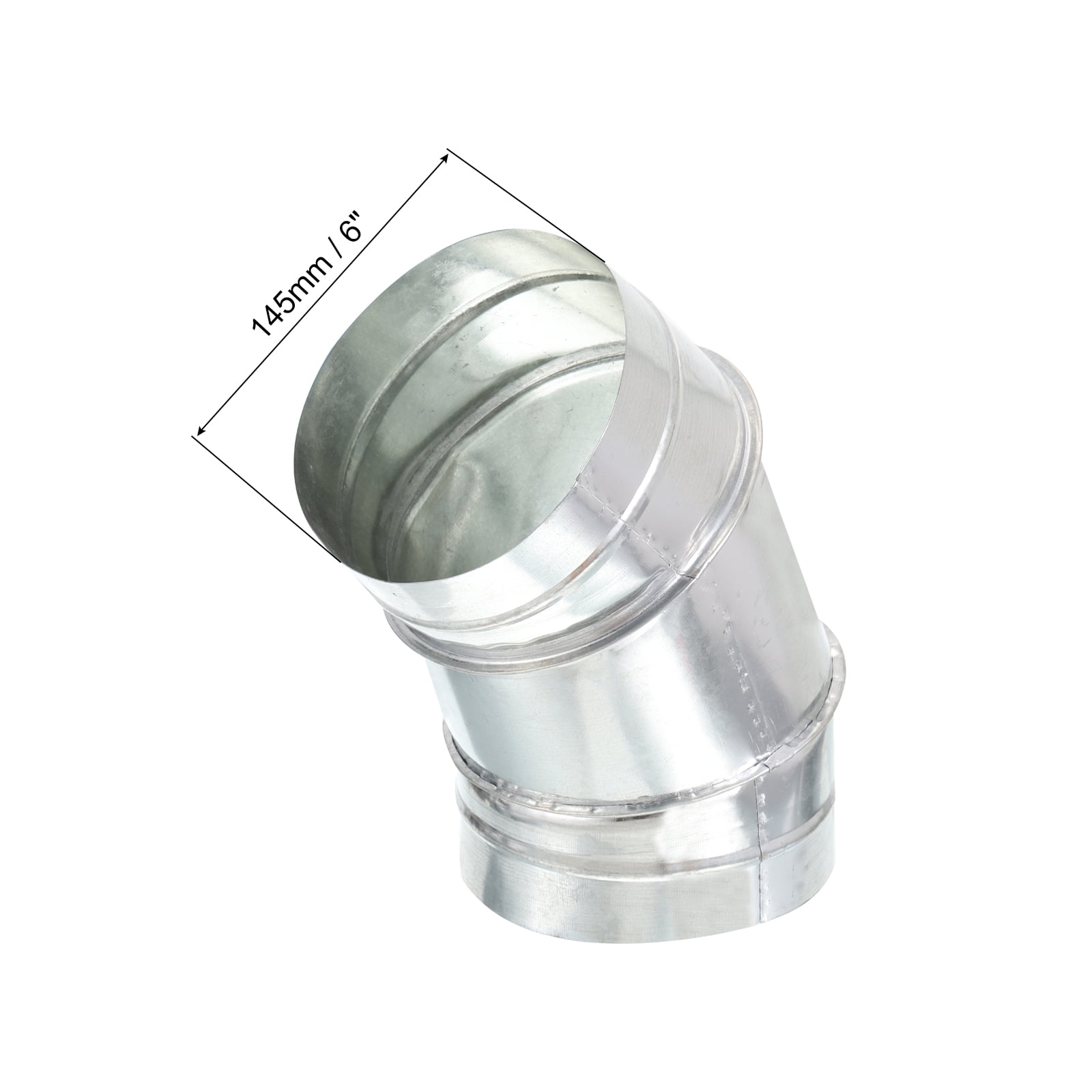 Uxcell 6" OD 45 Degree Elbow Duct Pipe Connector Dryer Vent Round Tube Fitting for HVAC Ventilation Exhaust Fan