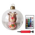 thumbnail image 2 of Bola de Navidad inflable gigante de 23.6 pulgadas con adornos colgantes de bolas grandes con luz LED con control remoto para la decoración del patio y la piscina, 2 of 7