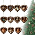 thumbnail image 2 of Adorno navideño con forma de corazón con animales Decoración plana en 2D de animales del bosque en acrílico Colgante del bosque para decorar el árbol de Navidad Regalo para los amantes de los animales, 2 of 7