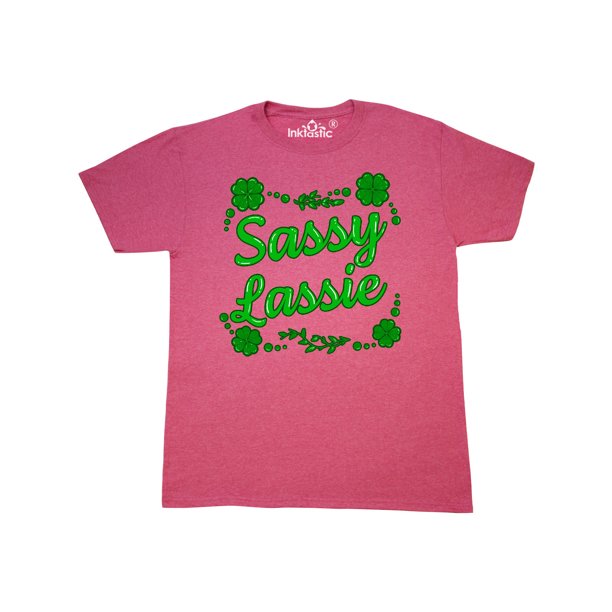 Inktastic  sassy lassy with green 4 leaf clovers tshirt  walmartcom