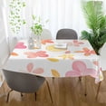 thumbnail image 3 of Yayeee Tablecloths 60" x 60" Rectangle Wrinkle Resistant Party Table Cover, White Floral Orange, 3 of 8