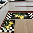 thumbnail image 2 of Kitchen Rugs Set of 2,Summer Tropical Lemon Kitchen Mats Rugs Non Skid Washable Anti Fatiguee,Buffalo Plaid Black White Doormat Carpet for Bedroom/Bathroom/Living Room,17x30in+17x47in, 2 of 6