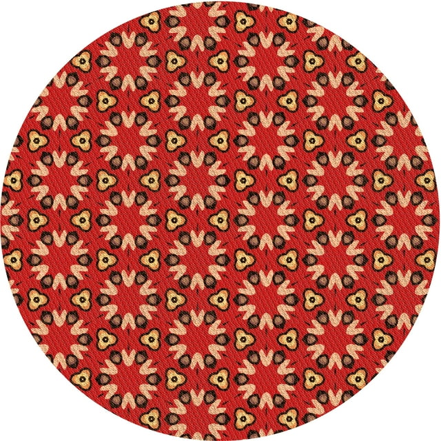 Ahgly Company Tapis d'Intérieur Lavable en Machine Carré Rouge, 3 Pieds Carré