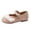 Red, variant on Little Girls Mary Jane Shoes Soft Leather Flats with Lace Trim & Pearl Ankle Strap Flower Girl Dress Shoes Kids for 1-6T