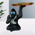 thumbnail image 2 of Figura decorativa de animal de resina, estatua de animal, joyería, tocado, llavero, pulsera 12x12x22cm Negro, 2 of 8