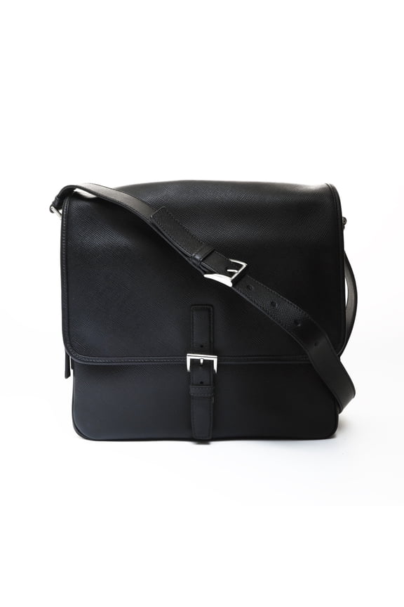 Pre-Owned Prada Saffiano Leather Shoulder Bag, Black, WS27002