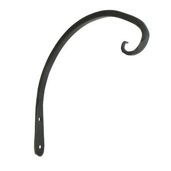 Hookery Angled Upturned Metal Hanger for Plants, Lanterns, or Outdoor Decorations – Outdoor Use, Supports up to 20lb, Black, 8"
