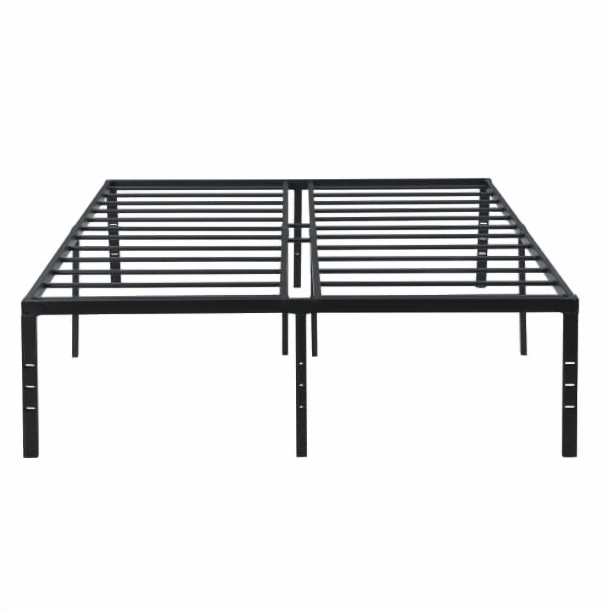 Homy Casa California Modern Metal Bed Frame Queen Size Black - Heavy Duty, Noise-Free, Easy Assembly