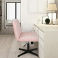 thumbnail image 3 of Celtoss Criss Cross Home Office Chair, Armless Swivel Task Computer Chair, in Fabric, Vanity Style, Pink, 3 of 10