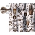 thumbnail image 5 of Coffee Valance Curtain, Various Cups of Coffee Silhouette Theme Windows Curtain Valance for Kitchen Dining Room Cafe Shop Canteens Decor, One Panel 54x18in, 5 of 6
