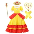 thumbnail image 1 of Vestido de princesa de melocotón para niñas, traje de Cosplay de Margarita Rosalina, Con cómic, para fiesta de Halloween, 1 of 4