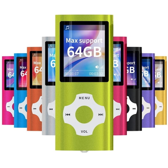 MP3/MP4 Portable Player,1.8 Inch LCD Screen,Max Support 64GB,Green
