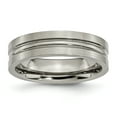 thumbnail image 1 of Titanium Grooved 6mm Brushed and Polished Band Size 13, 1 of 6