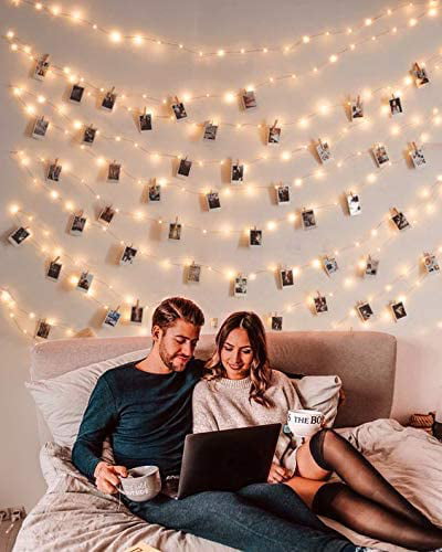 Photo String Lights w/Picture Clips for Dorm Bedroom Wall Decor Wedding Decor 