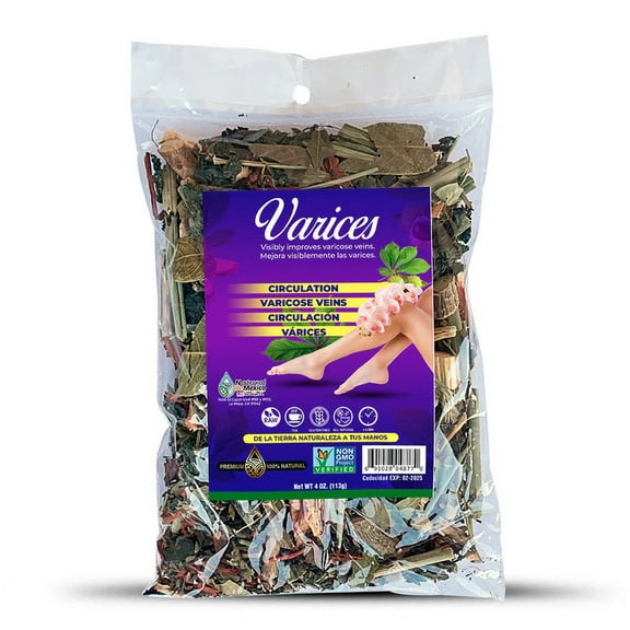Varices Herbal Tea 4 oz.-113gr. (4 oz.) Varicose Veins, Treatment Foot, Pain Relief Legs by Natural de Mexico, COMPUESTO HERBAL