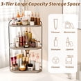 thumbnail image 2 of Corner Bathroom Counter Organizer, 3-Tier Wood Countertop Organizer for Perfume, Makeup Storage, Skincare Organizers for Vanity, Counter Corner Shelf for Kitchen, Bathroom, Dresser (grey), 2 of 8