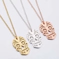 thumbnail image 3 of Zhuge Colgante de collar hecho a mano, collar hueco personalizado con calavera de acero inoxidable (rosa), 3 of 5