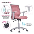 thumbnail image 3 of MAGMALIFE Silla de Escritorio Premium Ergonómica Modelo Estelar, Silla de Oficina con Reclinacion y Altura Ajustable, Desplazamiento Suave y Sin Ruido de Alta Densidad y Resistente (Rosa Palido), 3 of 11