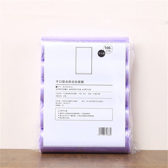 WIFKLSIIPG Disposable Pouch 5 Spools 1 Pack 100PCS for Storage Garbage Bags Cleaning Waste Bag Bag.(Purple)