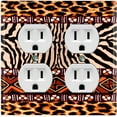 thumbnail image 1 of Metal Light Switch Plate Cover African Safari Animal Print Tribal Art Pattern SFR043, 1 of 13