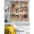 thumbnail image 3 of Farmhouse Star Brown Sheer Curtains 72 Inch Length 2 Panels Set Window Treatments, Retro Branches Berry Wooden Grain Rod Pocket Semi Curtains for Living Room/Bedroom/Kitchen Décor, 104"W x 72"L, 3 of 7