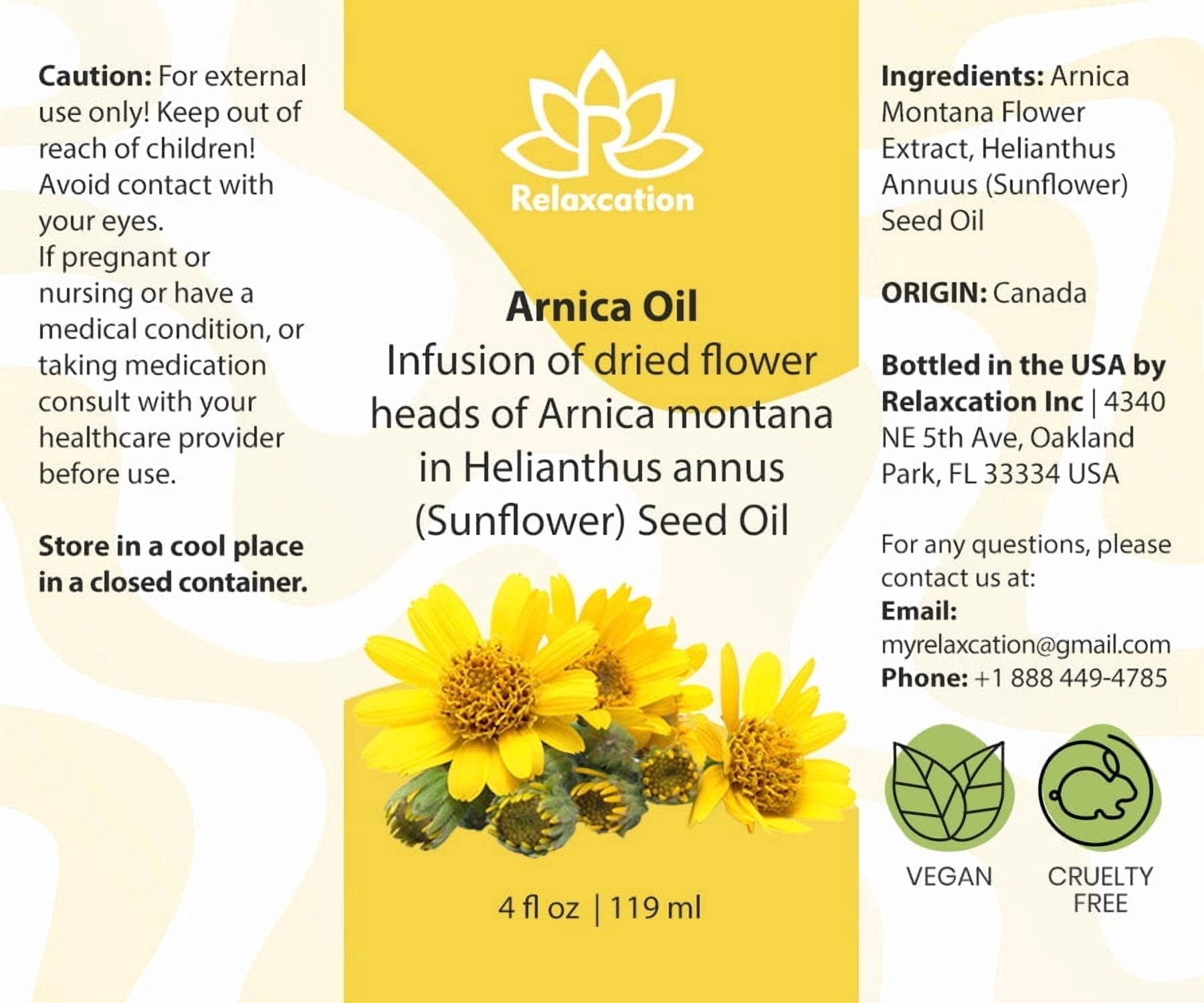 Pure Arnica Organic Oil – Unrefined, Massage & Skincare Treatment