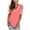 Pink, variant on Ichuanyi Womens Tops, Summer Fashion Womens Stripe Splicing T-Shirts V-Neck Casual Short Sleeves Casual Tops