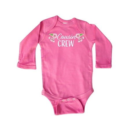 

Inktastic Cousin Crew with Flowers Gift Baby Girl Long Sleeve Bodysuit