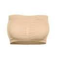 thumbnail image 3 of DuoJiaJ Double Women Plus Size Strapless Bra Bandeau Tube Removable Padded Top Stretchy Plus Size Bras Yellow, 3 of 4