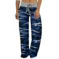 thumbnail image 3 of JJHGVB Camo Pajama Pants Stretchy Pants Drawstring Pants Women Loose Pants Women’s Pants Comfy Pants Women Pajama Pants Women Cotton Blue L, 3 of 9