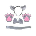 thumbnail image 4 of Accesorios para disfraz de para niños, diadema con orejas, pajarita, cola, correa elástica, conjunto de Cosplay de Halloween para fiesta familiar sin falda Yinane disfraz de lobo, 4 of 8
