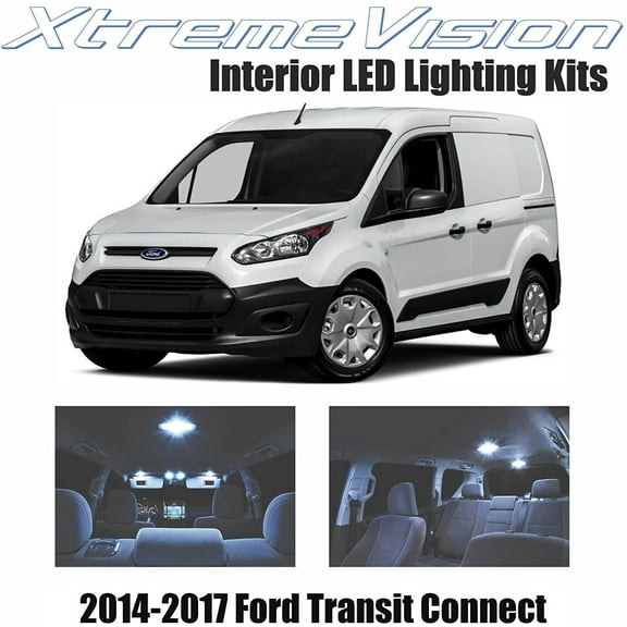 Xtremevision Interior LED for Ford Transit Connect 2014-2017 16 Pieces Cool White Interior LED Kit   Installation Tool