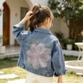 thumbnail image 6 of YUANxueke Fashion Denim Jacket for Girls Back Embroidery Button Down Jean Coat Casual Outwear Tops for 18M-14Y, 6 of 8