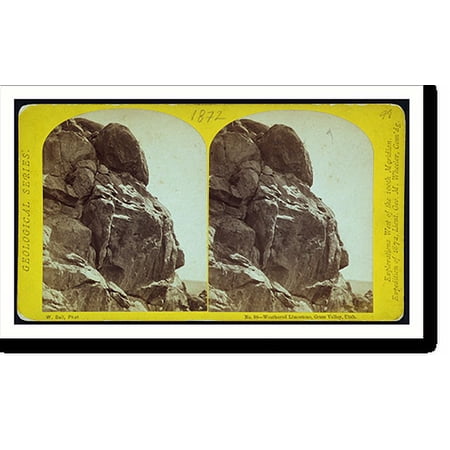 Historic Print, Weathered limestone Grass Valley Utah., 16" x 20"