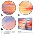 thumbnail image 3 of Designart "Sunset Palette Pastel Sailboat Silhouette I" Transportation Framed Wall Art - Modern Orange Boat Sailing Entryway Framed Wall Art Print, 3 of 6