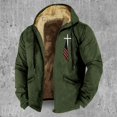 thumbnail image 2 of HCURIBAD Jackets for Men Men's Winter 3D Flag Print Drawstring Hooded Zipper Warm Cotton Jacket Winter Coats for Men Fleece Jacket Men Long Sleeve Jackets, 1PC Cotton Jacket Army Green XL, 2 of 4