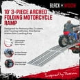 thumbnail image 2 of Black Widow Aluminum 10' Folding Motorcycle Ramp for Pickup Truck, Arched 3 Pieces, Silver, 2 of 12