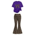 thumbnail image 5 of Gaexia Girls Shirts and Pants Set,Girls Casual Fashion Outfit Bow Short Sleeve Top and Long Pants Comfy Two Piece Playwear Fashion Clothes,8-9 Years, 5 of 5