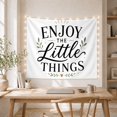 thumbnail image 5 of Enjoy the Little Things Typography Scene with Leaves, Calming Farmhouse Style for Farmhouse Decor Lovers, Wall Decor, Housewarming Gift, Tapestry Wall Hanging for Bedroom and Dorm, 5 of 7