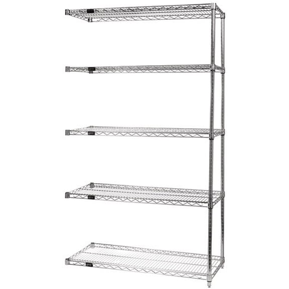 Quantum Storage AD54-1842C-5 Wire 5 Shelf Add-On Kit Chrome - 54 in.