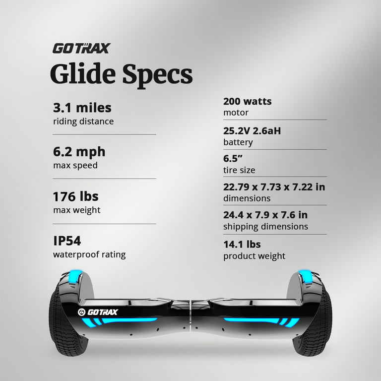 Gotrax Glide 6.5" Hoverboard for Kids 6-12 with Bluetooth Speaker and Led Silver - Walmart.com