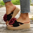 thumbnail image 2 of Mepaouo Platform Flip Flops for Women 2025 Flower Wedge Thong Sandals Summer Beach Slip on Slides, 2 of 6
