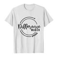 thumbnail image 4 of Tittly T Shirts for Women Spring Tops for Women Women's Difference Maker Para Printed T Shirt Cotton Round Neck Casual Short Sleeves Graphic Tees Tshirts Shirts White 3XL, 4 of 4