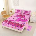 thumbnail image 2 of spefrowx Glitter Princess Letter P Print Bed Sheets for Girls, Pink Star Bow Full Size Sheets, 4 Pieces, 1 Flat Sheet, 1 Fitted Sheet and 2 Pillowcases, 2 of 6