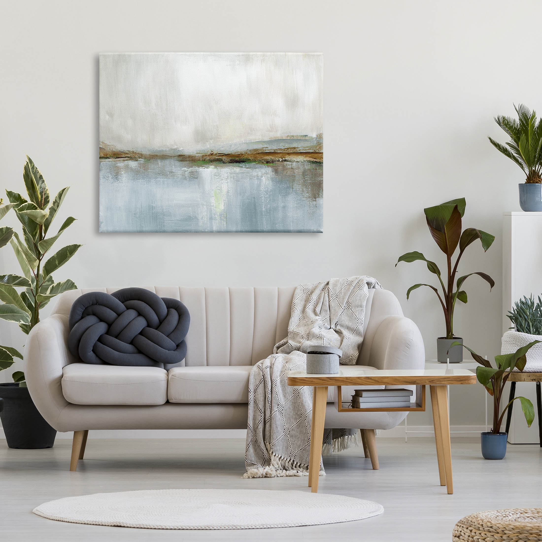 Cloudy Abstract Landscape Scene Abstract Painting Gallery Wrapped Canvas Print Wall Art