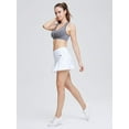thumbnail image 3 of Women Athletic Skirt Quick Dry Running Golf Skort Pleated with Pockets, White, X-Large, 3 of 6