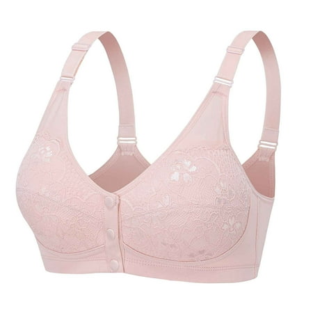 Jgppe Everyday Bras for Women Front Closure Wirefree Plus Size Full Coverage Comfort Sleep Bra